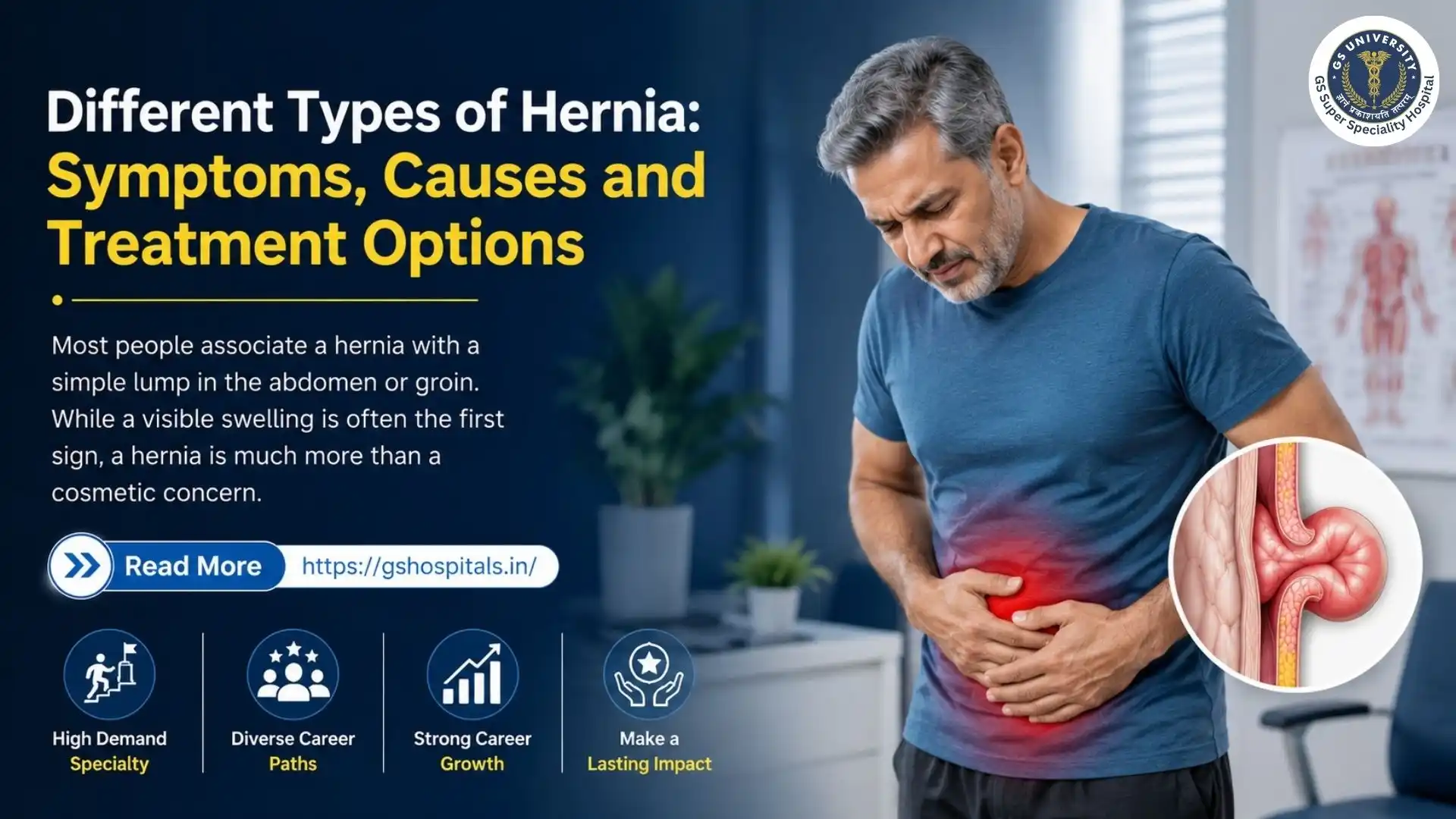 Different Types of Hernia: Symptoms, Causes and Treatment Options